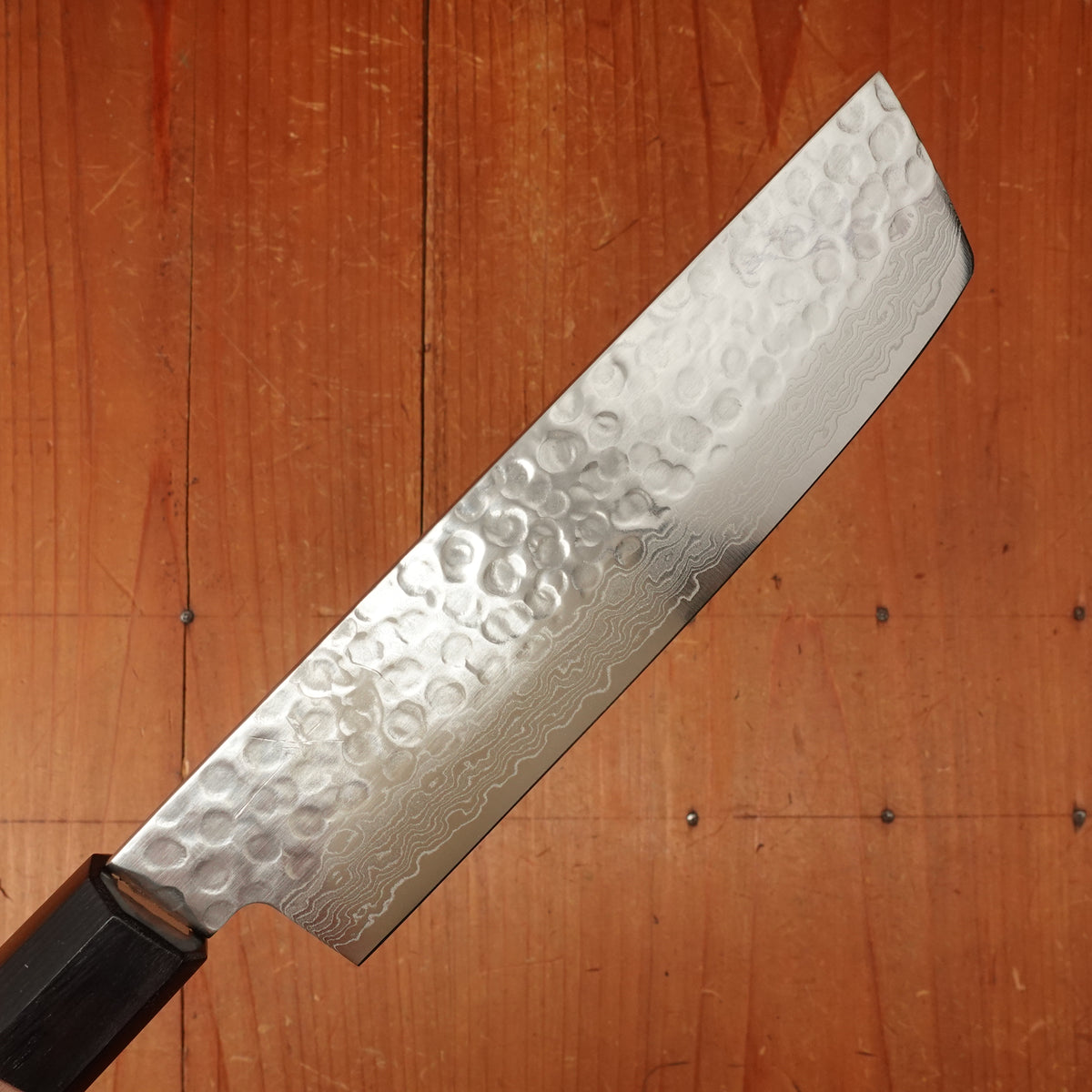 Hitohira HG 160mm Nakiri Stainless Tsuchime Damascus Walnut Handle