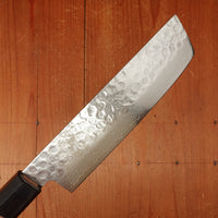 Hitohira HG 160mm Nakiri Stainless Tsuchime Damascus Walnut Handle