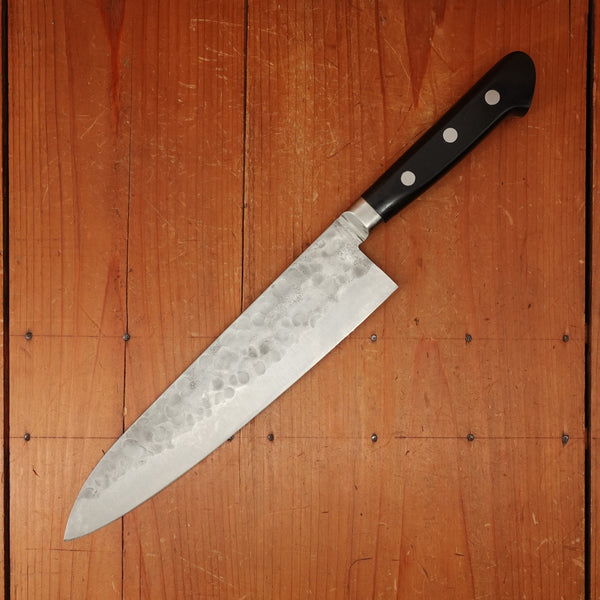 Morihei Hisamoto 240mm Gyuto Stainless Clad Shirogami 1 Tsuchime Pakka Handle