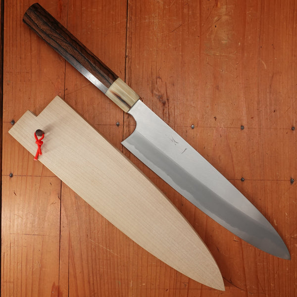 Trade In Hitohira Togashi 240mm Gyuto Stainless Clad Aogami 1 Zircote W Saya & Box