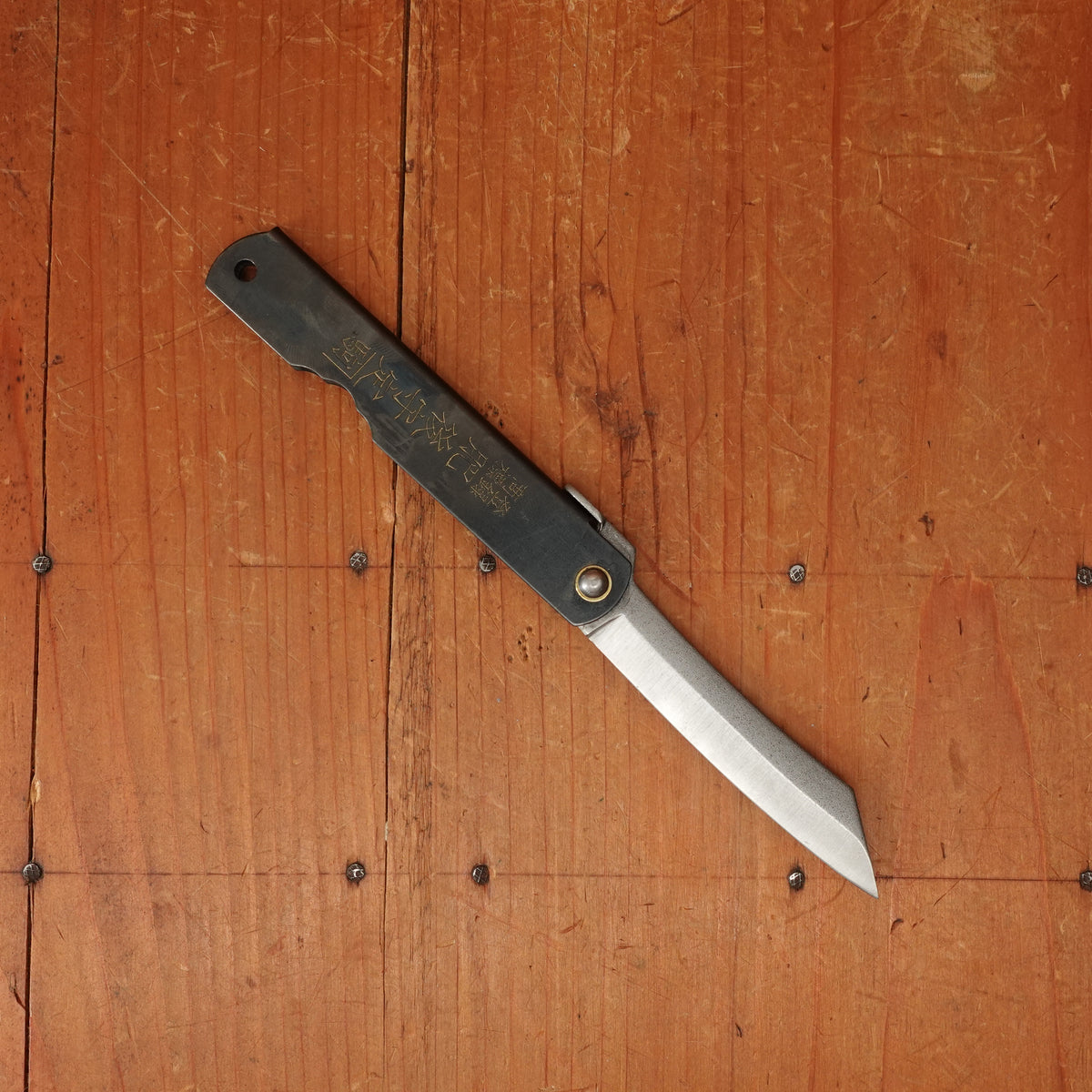 Higonokami 10cm Folding Knife Black Steel Handle SK Carbon Monosteel Blade