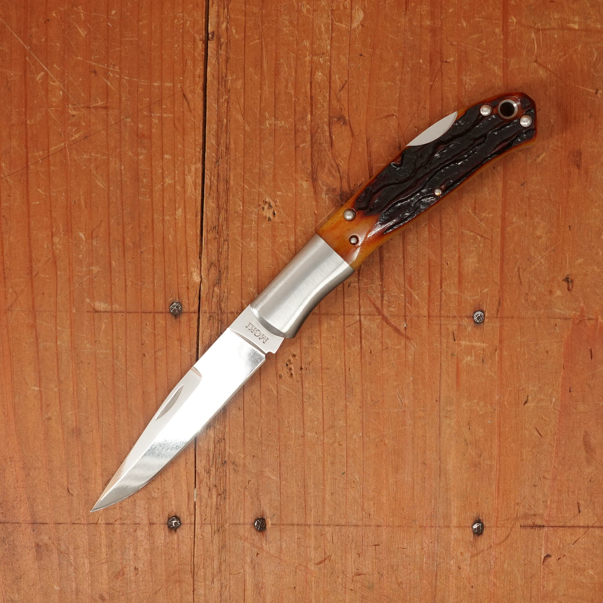 MOKI Kronos 65mm Folding Knife Stag Handle