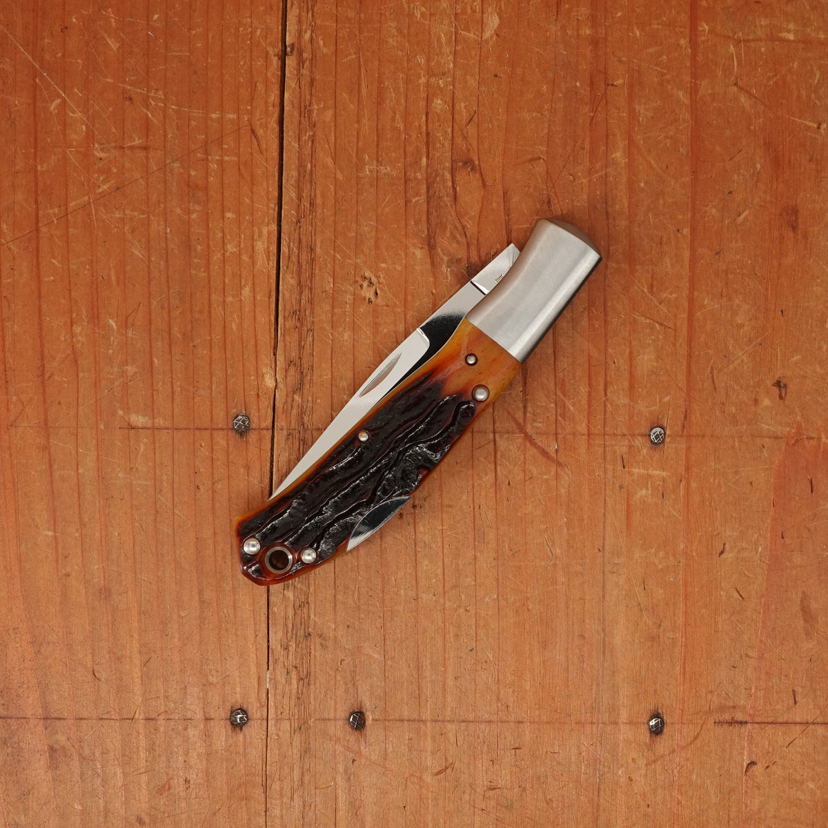 MOKI Kronos 65mm Folding Knife Stag Handle