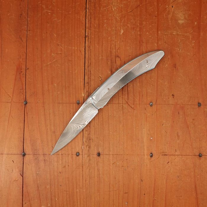 Des Horn 3" Twist Pattern Damasteel Damascus Linerlock Custom