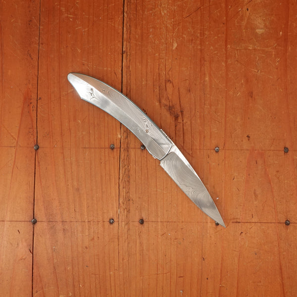 Des Horn 3" Twist Pattern Damasteel Damascus Linerlock Custom