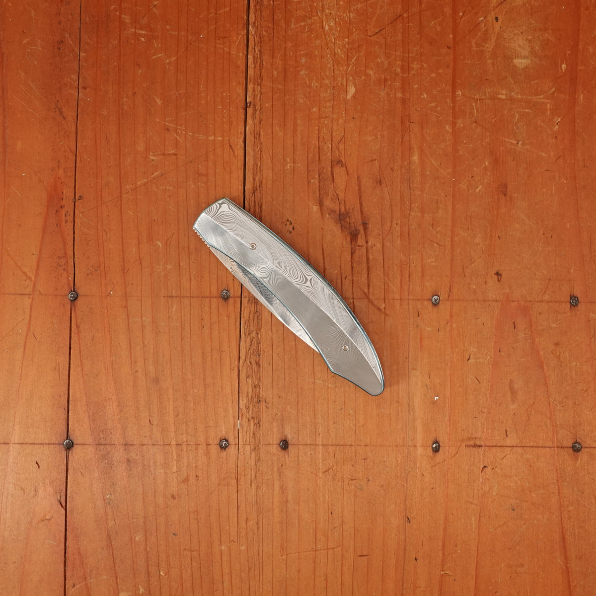 Des Horn 3" Twist Pattern Damasteel Damascus Linerlock Custom
