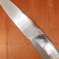 Des Horn 3" Twist Pattern Damasteel Damascus Linerlock Custom