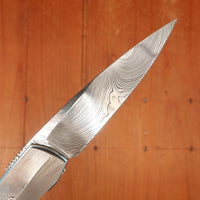 Des Horn 3" Twist Pattern Damasteel Damascus Linerlock Custom