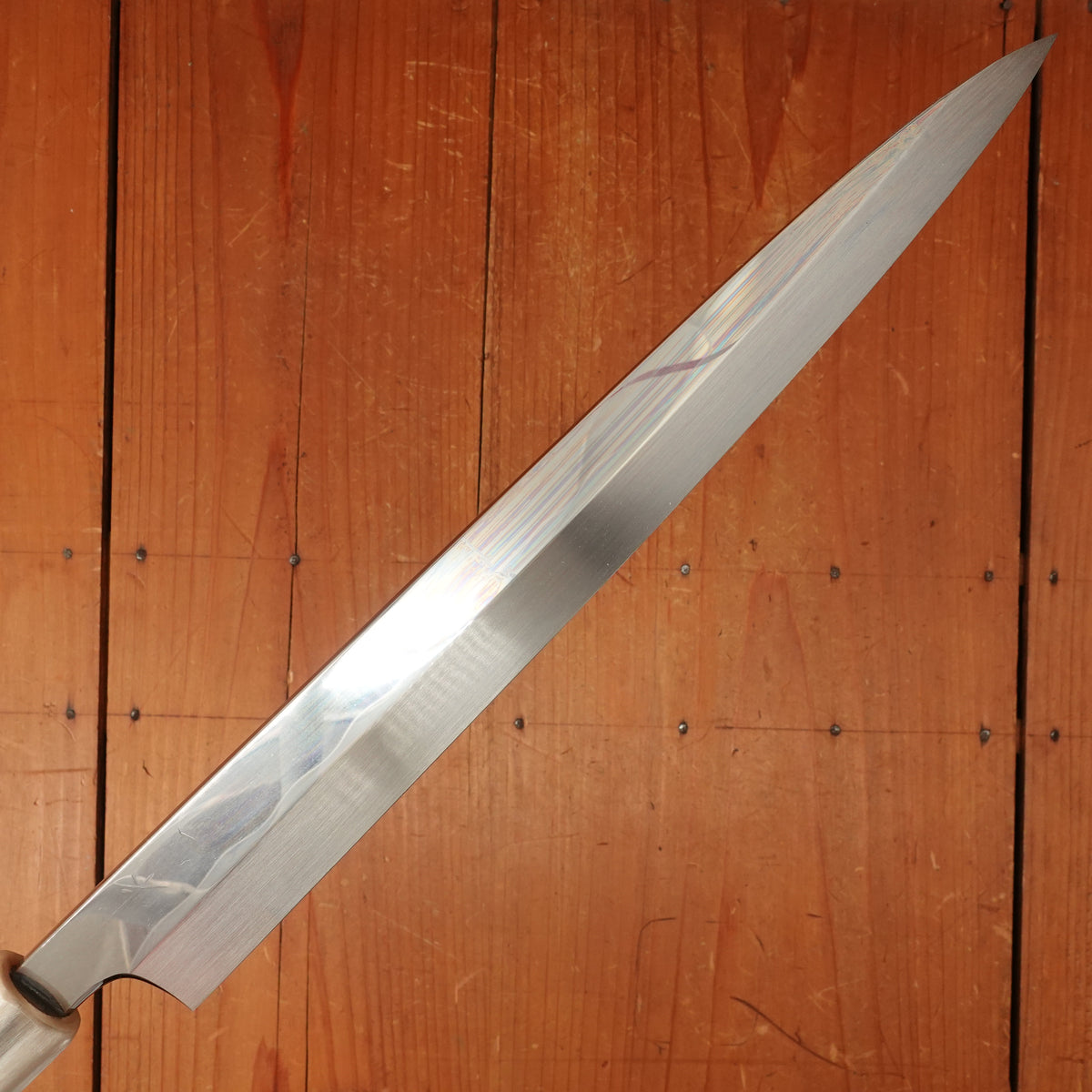 Hitohira Togashi 300mm Yanagi Shirogami 1 Notaremon Mizu Honyaki Ziricote Handle with Saya