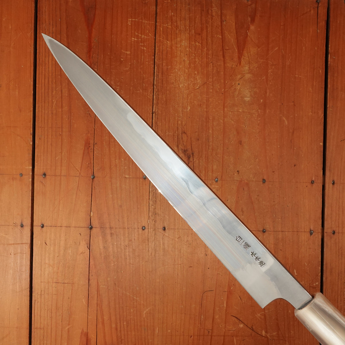 Hitohira Togashi 300mm Yanagi Shirogami 1 Notaremon Mizu Honyaki Ziricote Handle with Saya