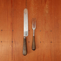 William Bocking "True" Ebor Works Table Knife Set Double Shear Steel Turned Horn Sheffield 1885-approx 1910