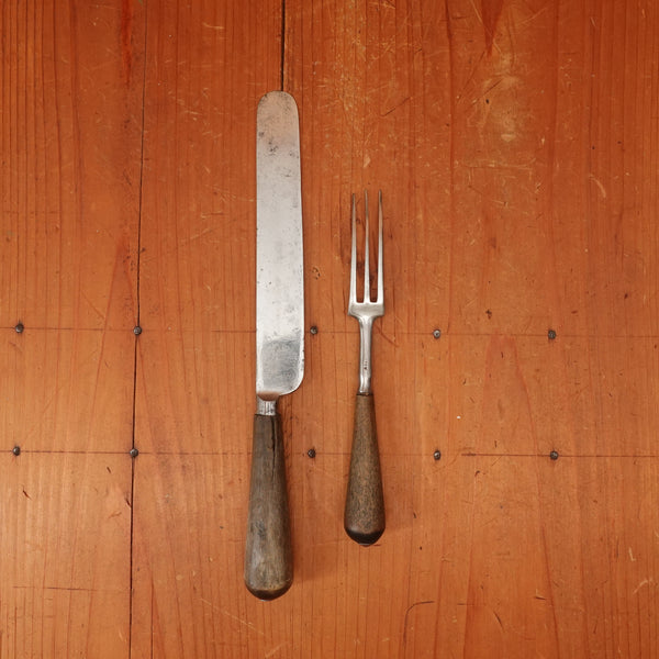 William Bocking "True" Ebor Works Table Knife Set Double Shear Steel Turned Horn Sheffield 1885-approx 1910