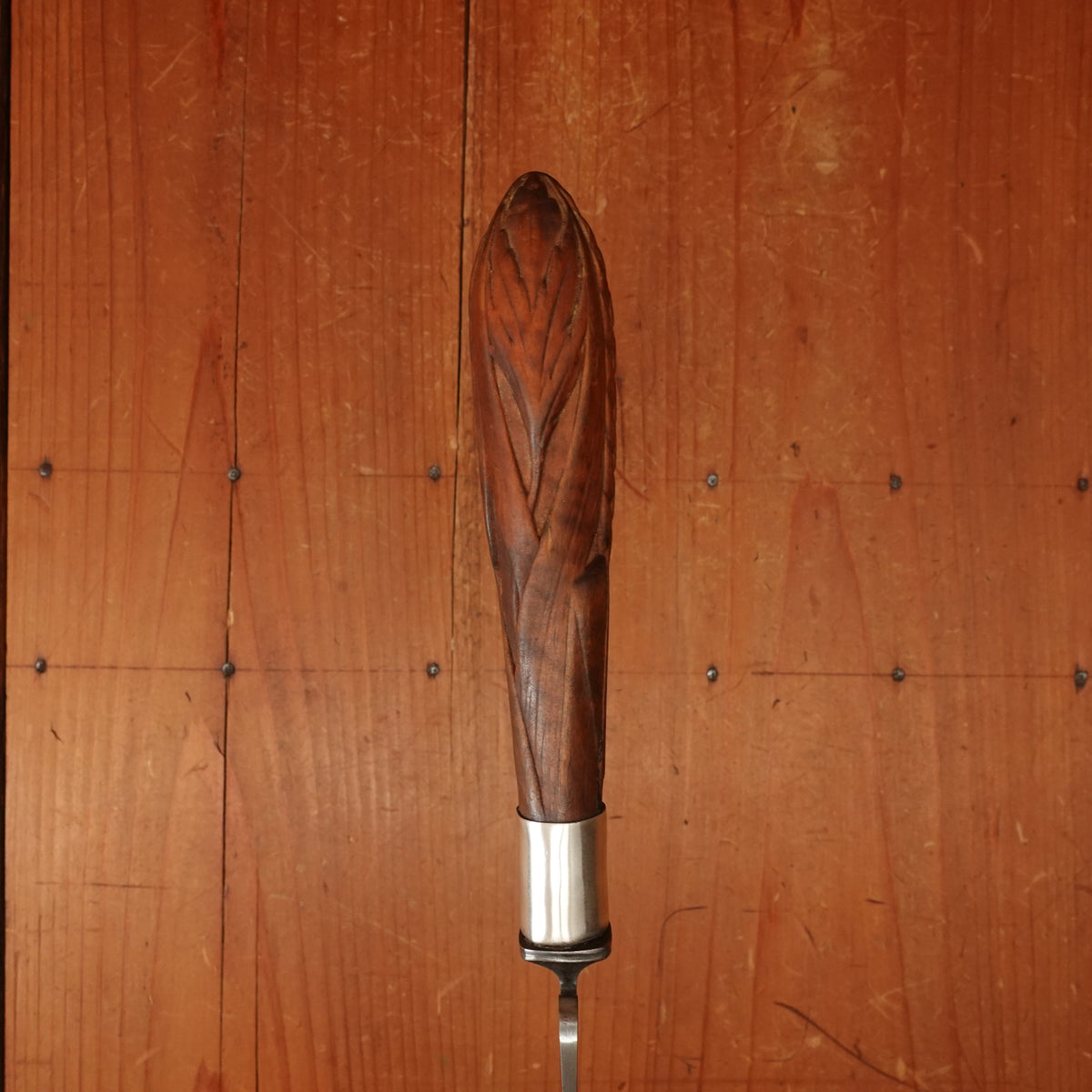 Joseph Rodgers & Sons Bread Knife Carbon Steel Carved Wheat Handle Sheffield 1920s?