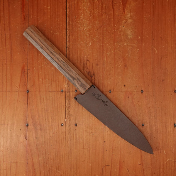 Bernal Cutlery x Konosuke GS+ 140mm Ko-Sabaki SLD Kurouchi Khii Laurel Handle with Leather Sheath