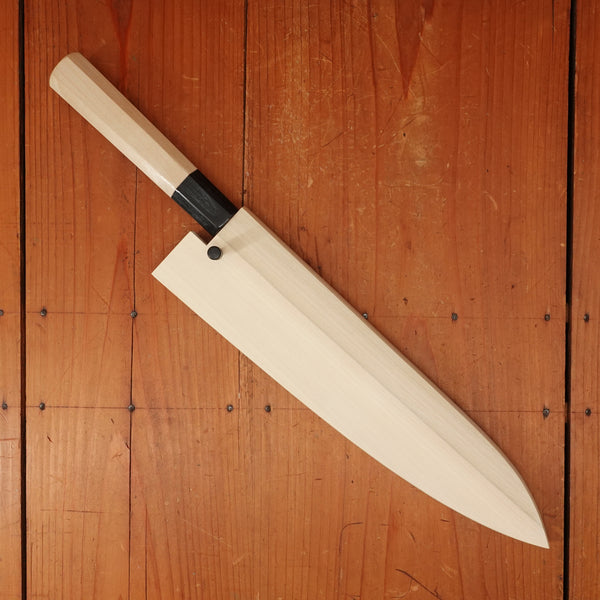 Sakai Kikumori Nakagawa x BC 240mm Gyuto Shirogami 1 Kurouchi Ho Wood with Saya