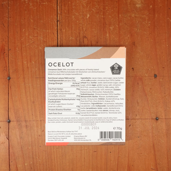 Ocelot Cinnamon Swirl Milk 42% - 70g