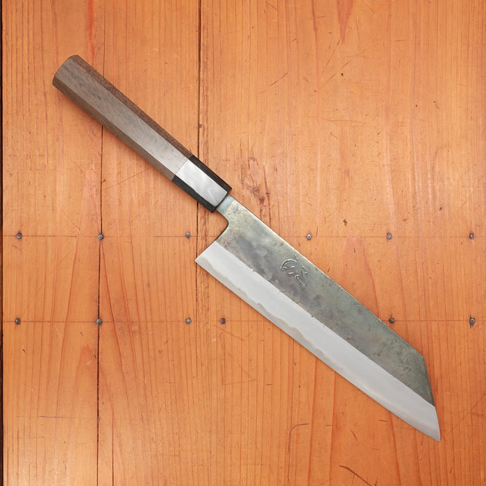 Hatsukokoro Kurosagi 210mm Kiritsuke Gyuto Aogami Super Kurouchi San Mai Walnut Handle