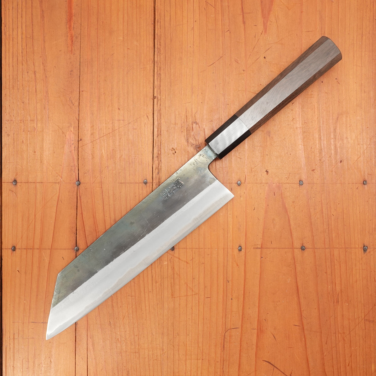 Hatsukokoro Kurosagi 210mm Kiritsuke Gyuto Aogami Super Kurouchi San Mai Walnut Handle