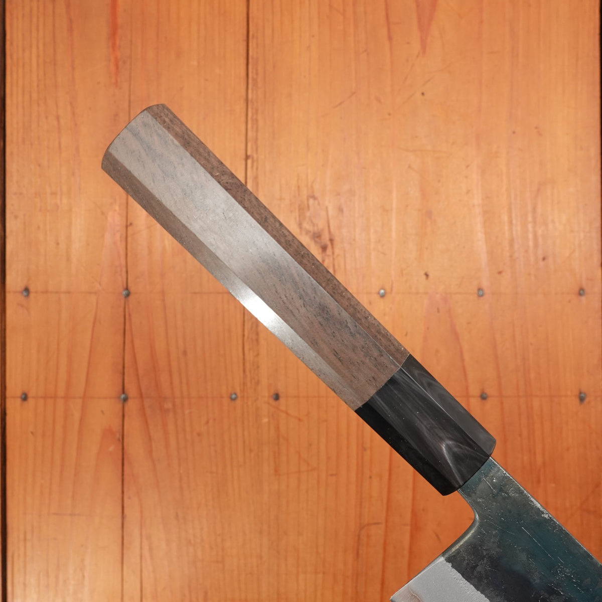 Hatsukokoro Kurosagi 210mm Kiritsuke Gyuto Aogami Super Kurouchi San Mai Walnut Handle