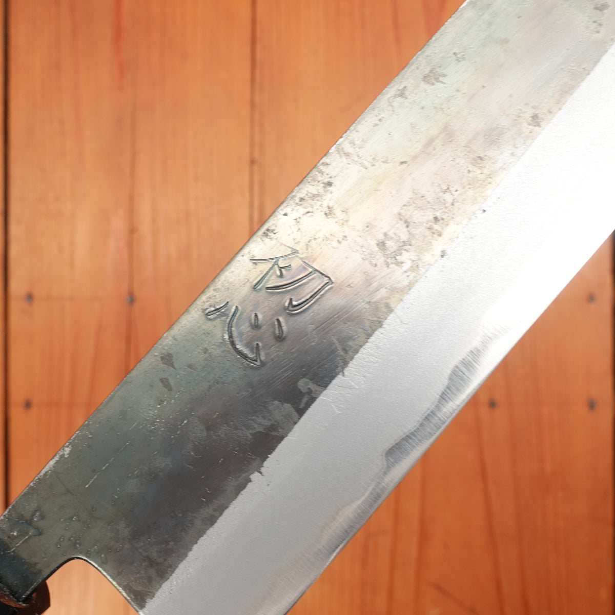 Hatsukokoro Kurosagi 210mm Kiritsuke Gyuto Aogami Super Kurouchi San Mai Walnut Handle