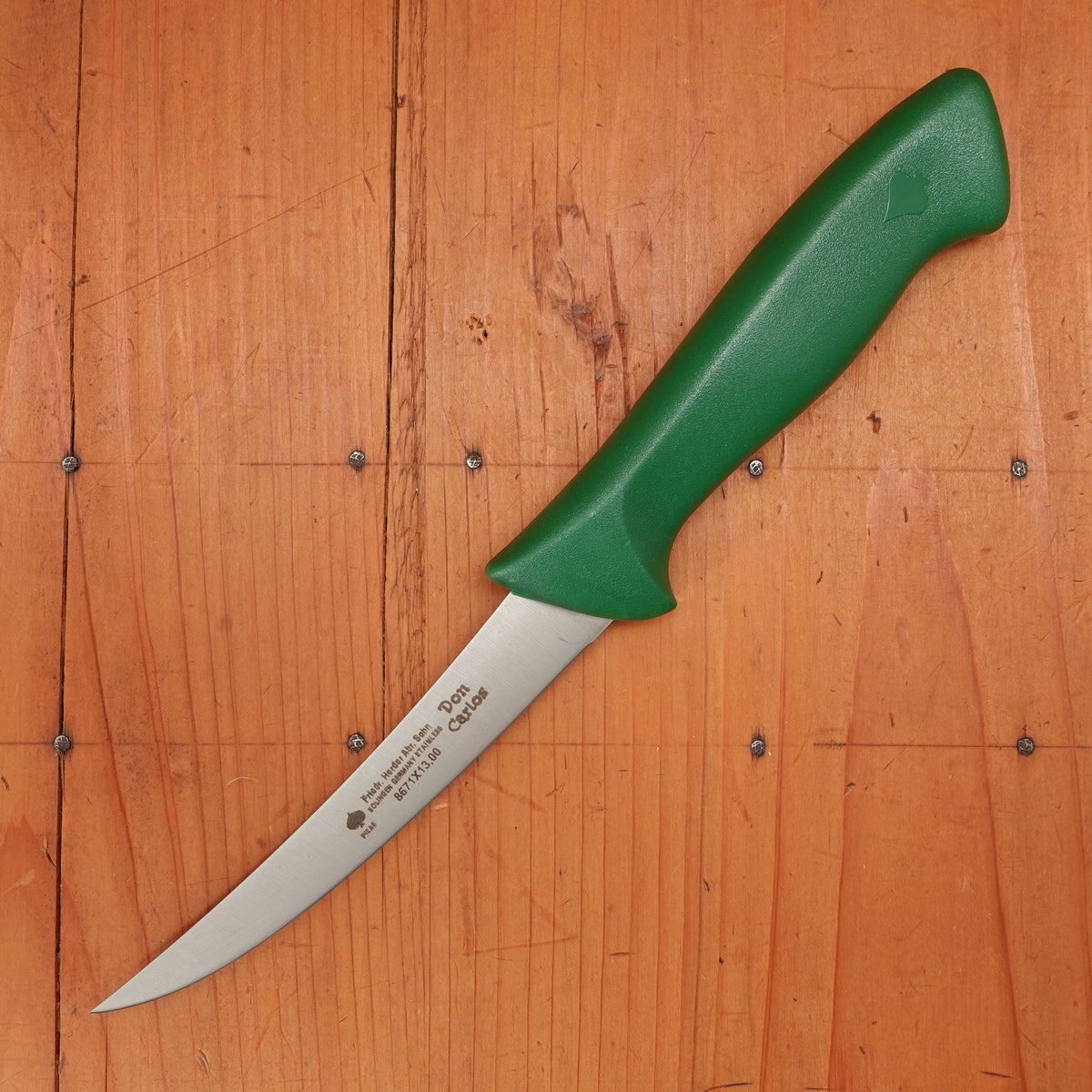 Friedr Herder Don Carlos 5” Boning Knife Curved Flex Stainless Green