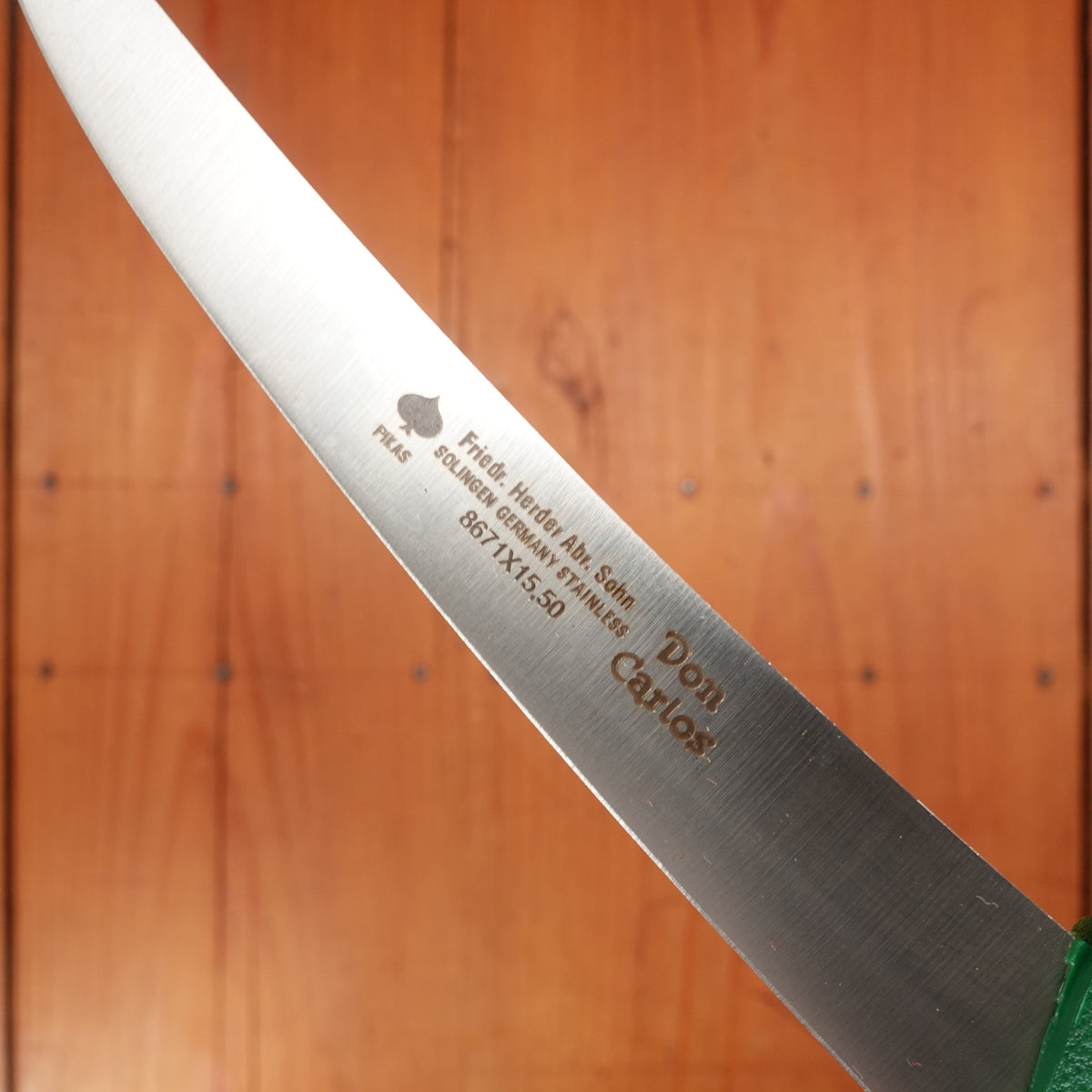 Friedr Herder Don Carlos 6" Boning Knife Curved Flex Stainless Green