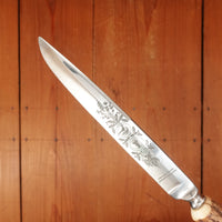 4pc Steak Knife & Fork Set Forged Stainless & Carved Stag Solingen 1960-70s