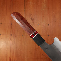 Alma Knife Co. 155mm Nakiri 26c3 Nashiji Canarywood/Ebony/Red Wave Spacer Handle