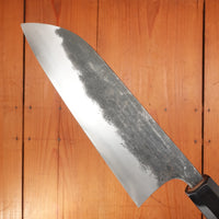 Sakai Kikumori 180mm Wa Santoku Shirogami 1 Kurouchi