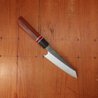 Alma Knife Co. 135mm Petty 26c3 Nashiji Canarywood/Ebony/Red Wave Spacer Handle