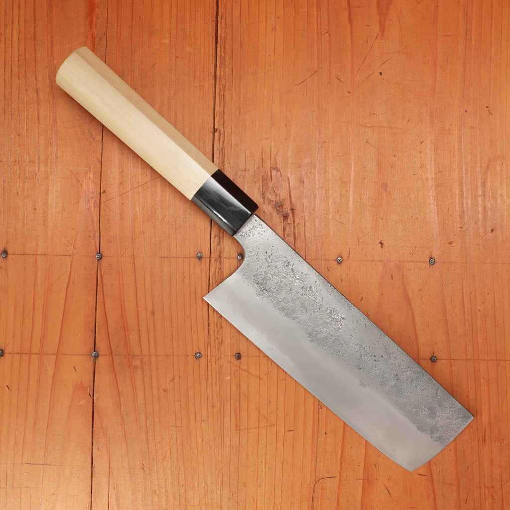 Sakai Kikumori 165mm Nakiri Stainless Clad Aogami 2 Nashiji