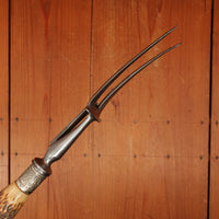 Kendal & Dent 3 Pc Carving Set Shear Steel Jigged Bone & Nickel M.I. Sheffield Approx 1890s-1920