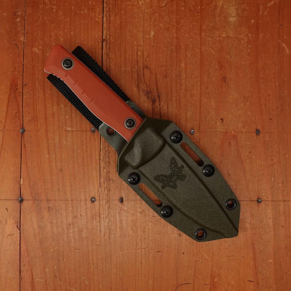 Benchmade 15650-01 SlipRidge™ Drop Point MagnaCut® Fixed Blade Rust Orange G10 Handle