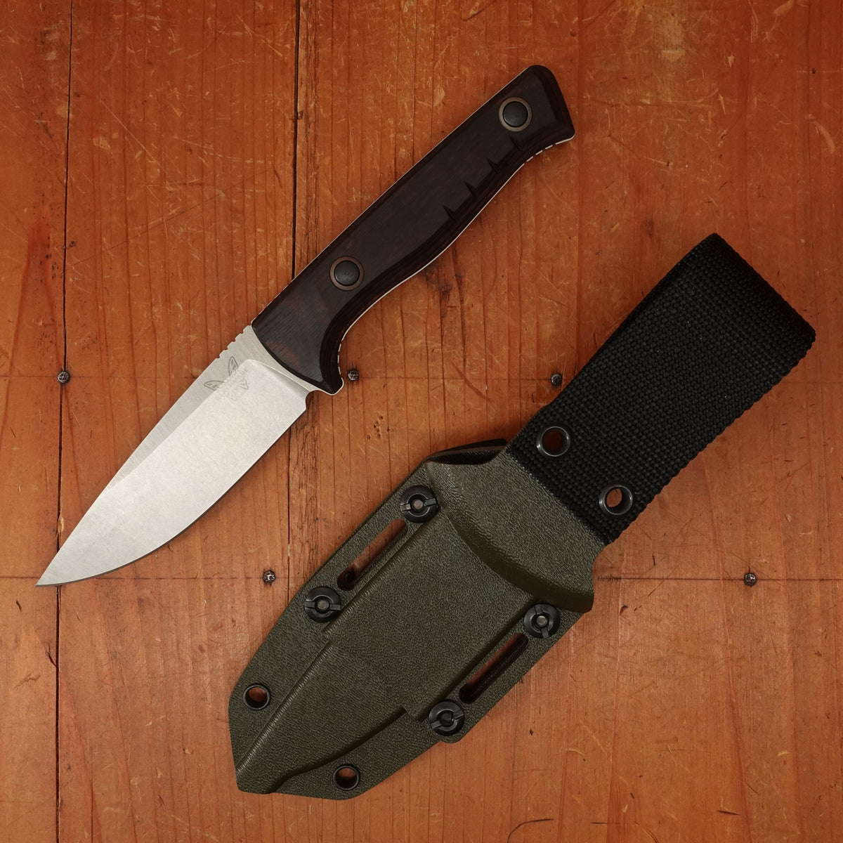 Benchmade 15650 SlipRidge™ Drop Point MagnaCut® Fixed Blade Stabilized Wood Handle