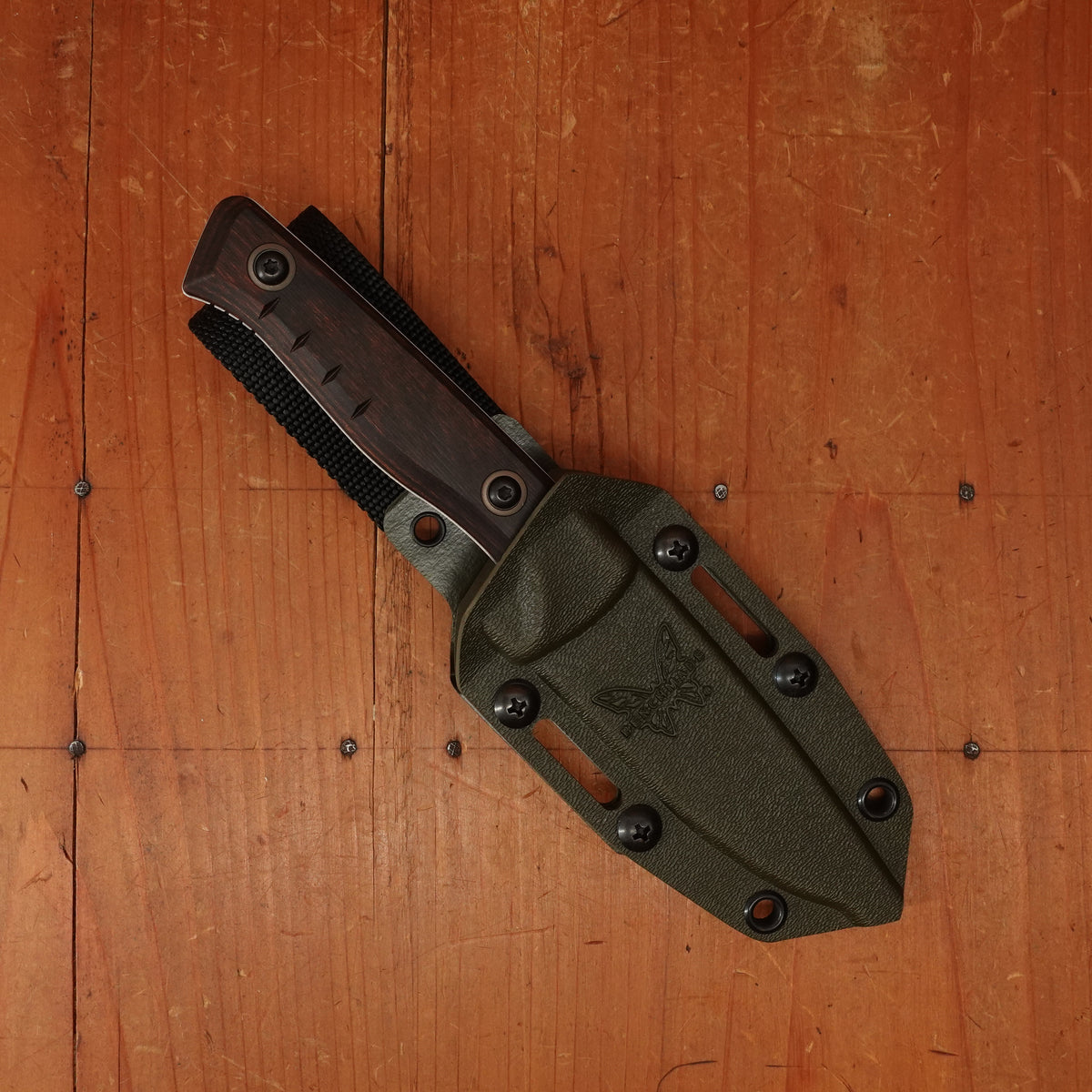 Benchmade 15650 SlipRidge™ Drop Point MagnaCut® Fixed Blade Stabilized Wood Handle