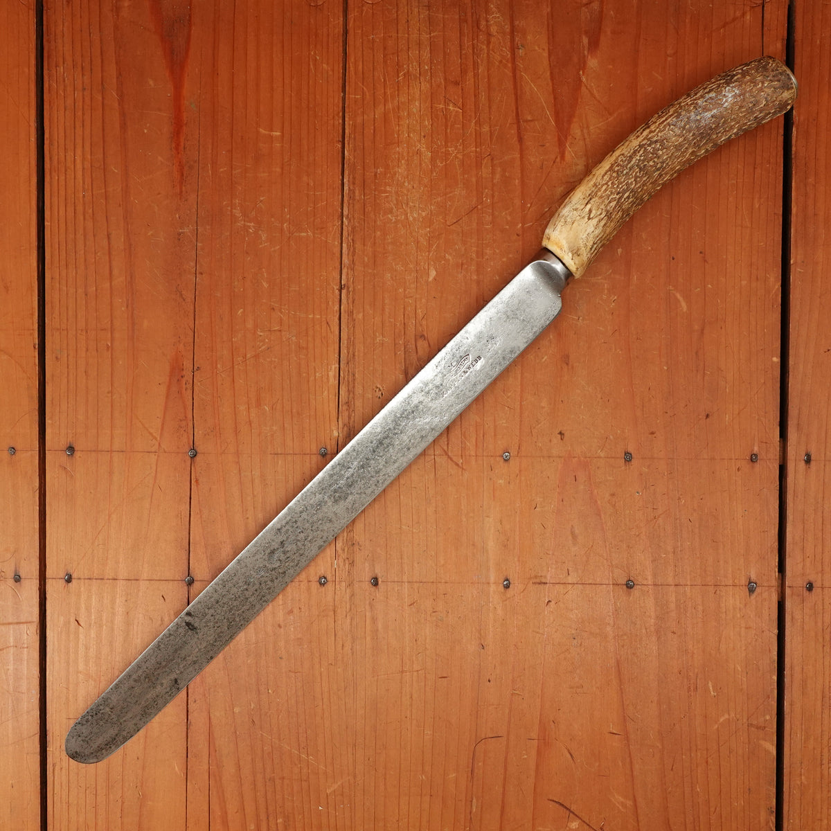 Mappin Webb 12" Roast Beef Slicer Shear Steel & Stag Sheffield 1868-1913