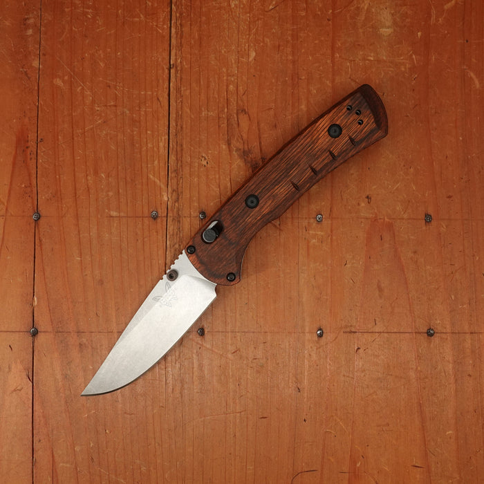 Benchmade 15090 SlipRidge™ Modified Drop Point MagnaCut® AXIS Lock Stabilized Wood Handle