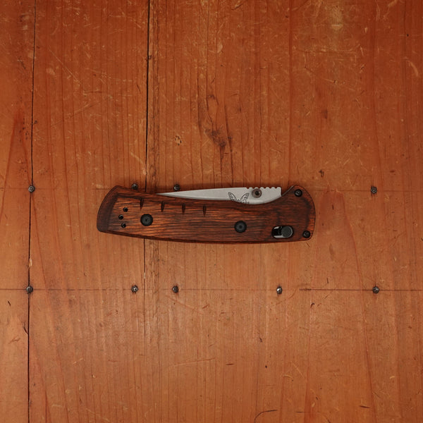 Benchmade 15090 SlipRidge™ Modified Drop Point MagnaCut® AXIS Lock Stabilized Wood Handle