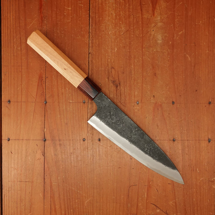 Okada 180mm Gyuto Shirogami 2 Kurouchi Keyaki Handle