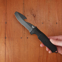 Benchmade 112SBK-BLK H2O Fixed Dive Knife Serrated Opposing Bevel N680 Textured Santoprene Handle with Sheath