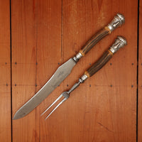 Joseph Rodgers & Sons Carving Set Carbon Steel Sheffield (Argentine Export?) 1880s-1900