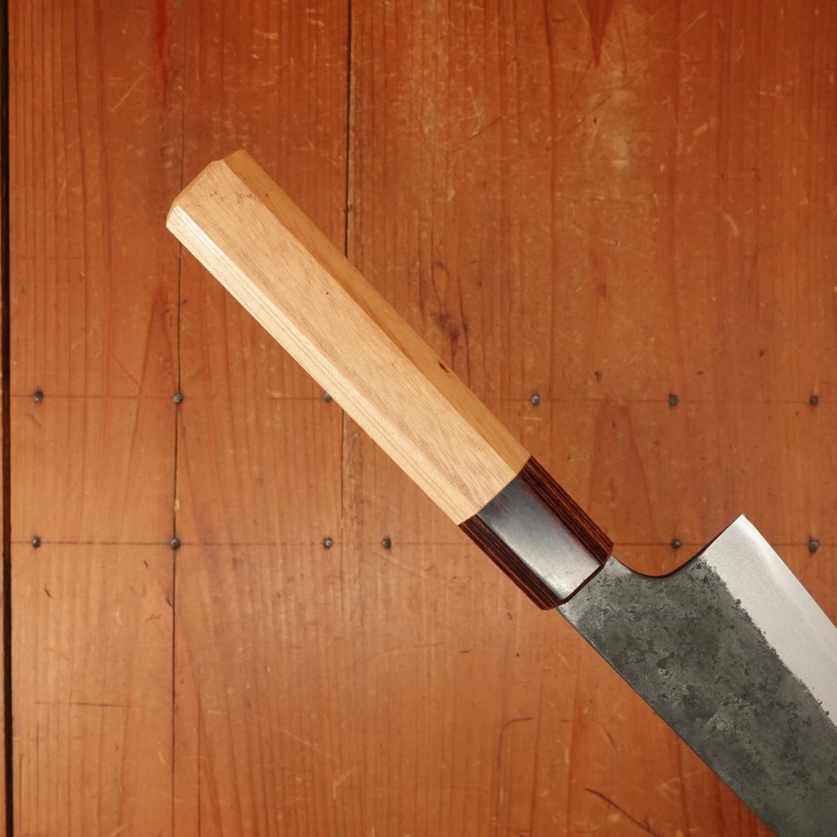 Okada 180mm Gyuto Shirogami 2 Kurouchi Keyaki Handle
