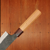 Okada 180mm Gyuto Shirogami 2 Kurouchi Keyaki Handle