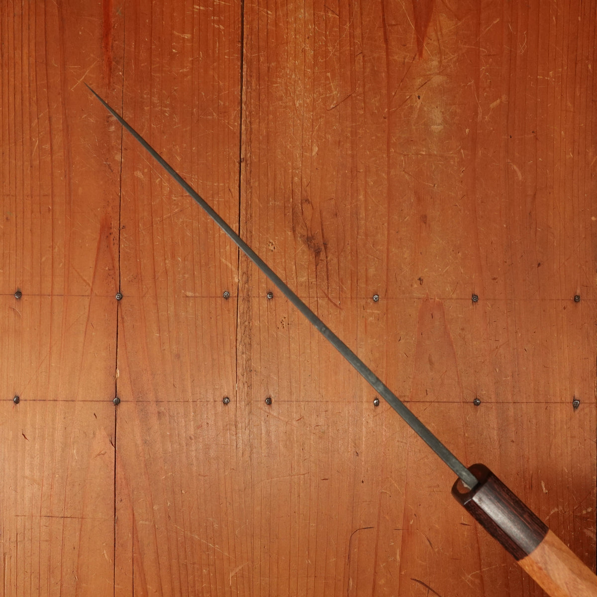 Okada 210mm Gyuto Shirogami 2 Kurouchi Keyaki Handle