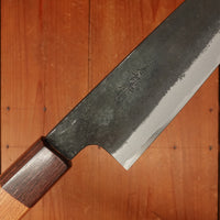 Okada 210mm Gyuto Shirogami 2 Kurouchi Keyaki Handle