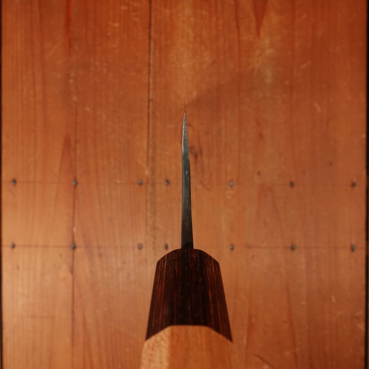 Okada 240mm Gyuto Shirogami 2 Kurouchi Keyaki Handle