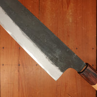 Okada 240mm Gyuto Shirogami 2 Kurouchi Keyaki Handle
