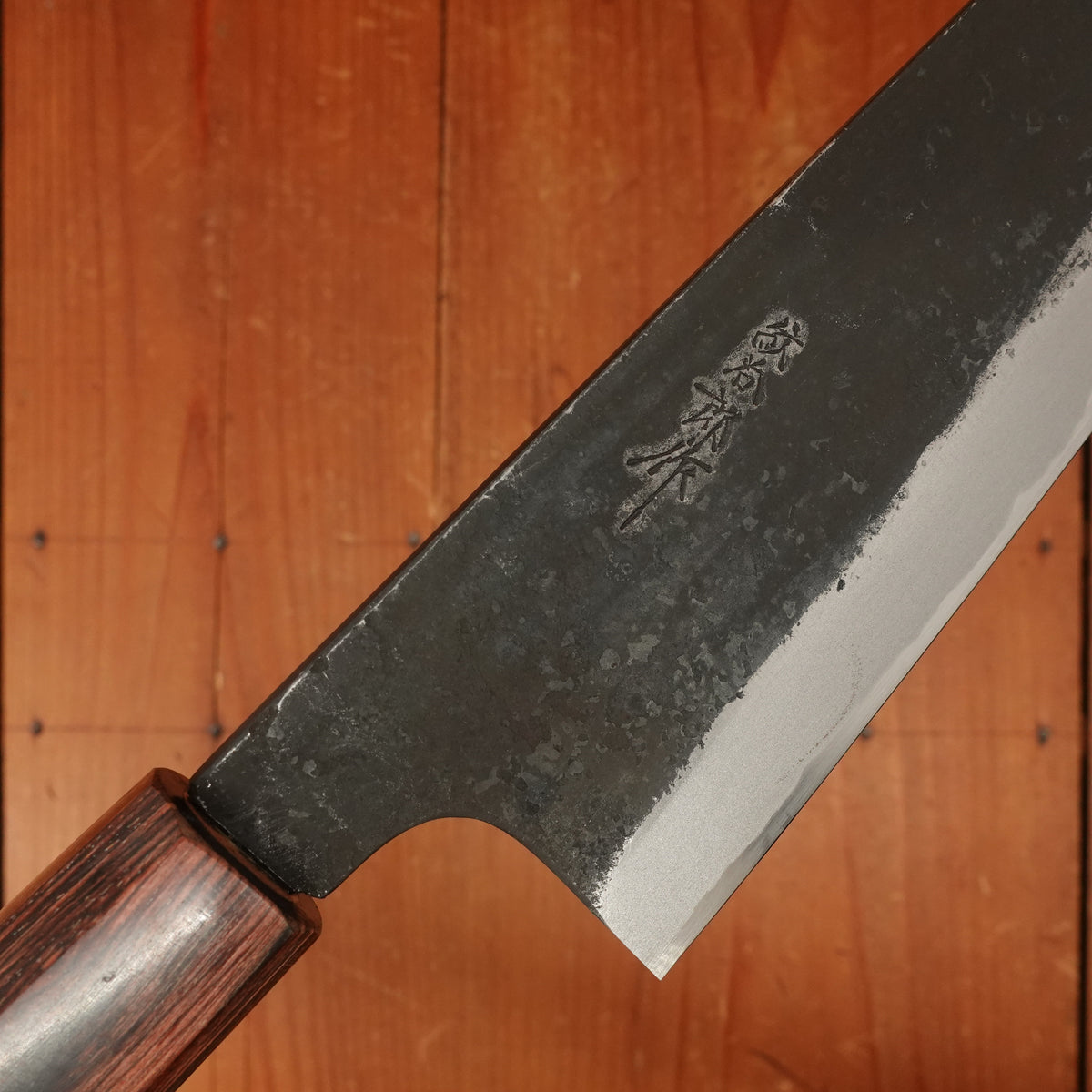 Okada 240mm Gyuto Shirogami 2 Kurouchi Keyaki Handle