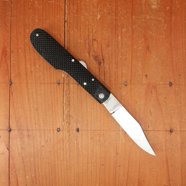 A Wright & Son Sheffield WW2 Issue Pattern 4 5/8" Clip Point Carbon Lockback Black Composite Handle