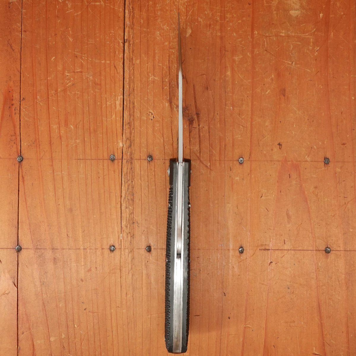 A Wright & Son Sheffield WW2 Issue Pattern 4 5/8" Clip Point Carbon Lockback Black Composite Handle